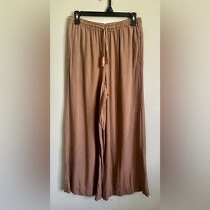 Max Studio London Wide Leg Pants Size M Brown Pull-On